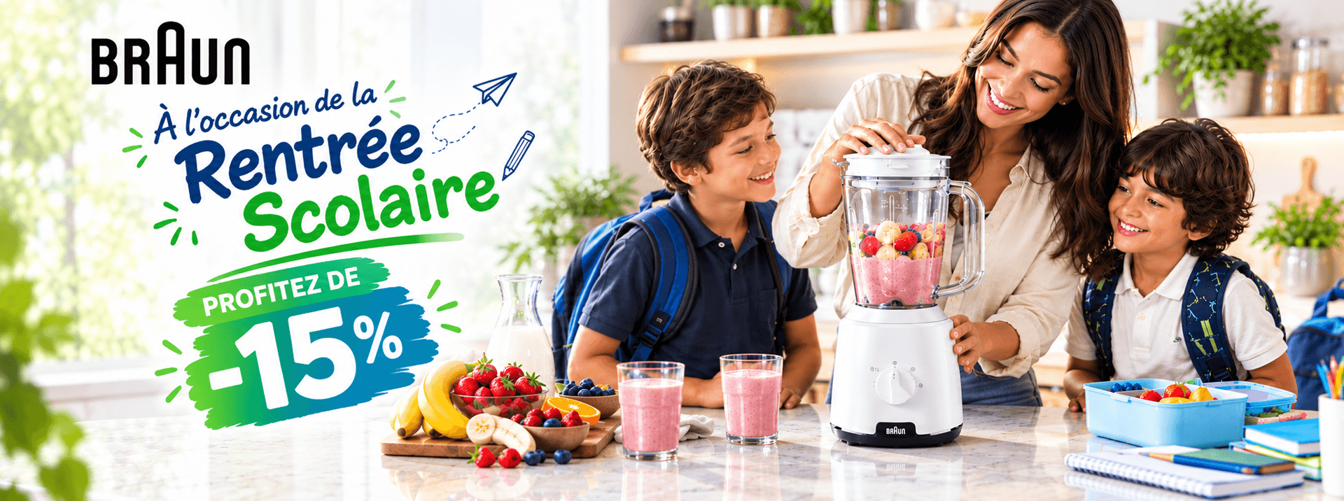 Spécial Rentrée Scolaire — Braun Blender JB1000WH à 241 DT